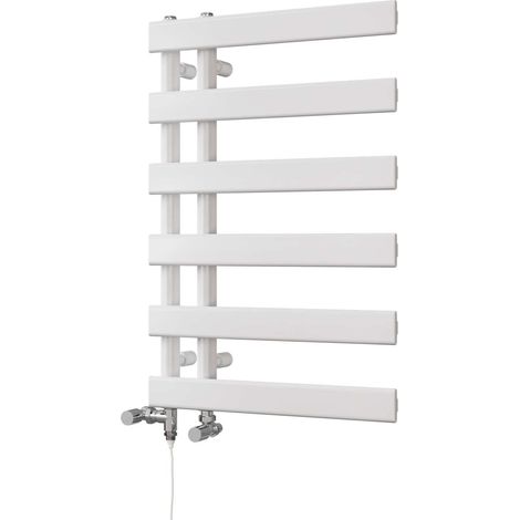 Agar - White Dual Fuel Towel Rail H748mm x W500mm Standard (1/3)