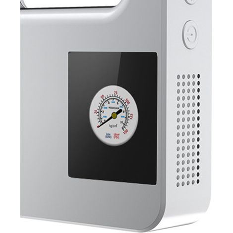 Compresseur à air gonfleur pneu 12V portable avec écran numérique et LED pour voiture, blanc, matériau ABS, 1 pièce (1/4)