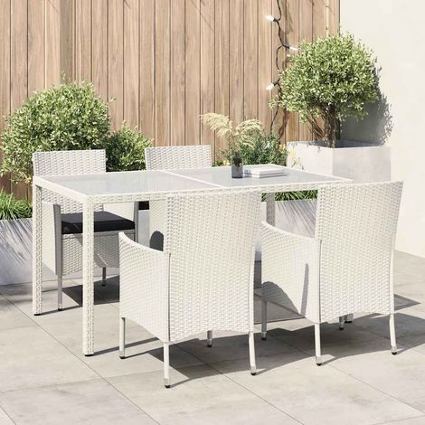 Ensemble à manger d'extérieur 5pcs avec coussins Résine tressée (1/3)
