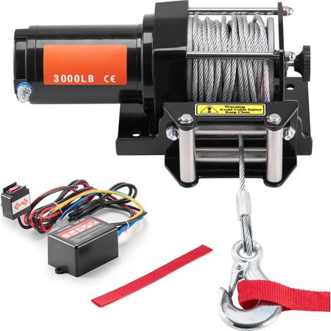 Treuil Électrique 1360 kg Câble Acier IP55 Commande Filaire ATV UTV (1/5)