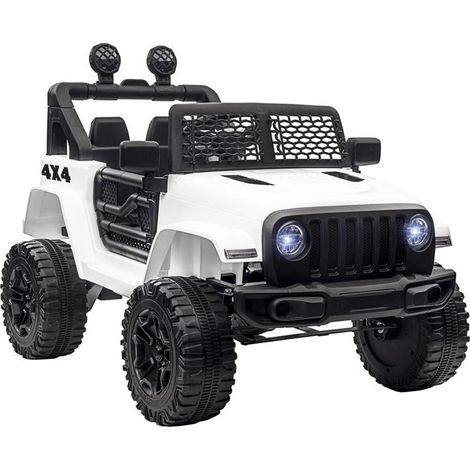 MACCHINA ELETTRICA PER BAMBINI JEEP FUORISTRADA CON TELECOMANDO E 2 VELOCITÀ. 100X65X72 CM. BIANCO