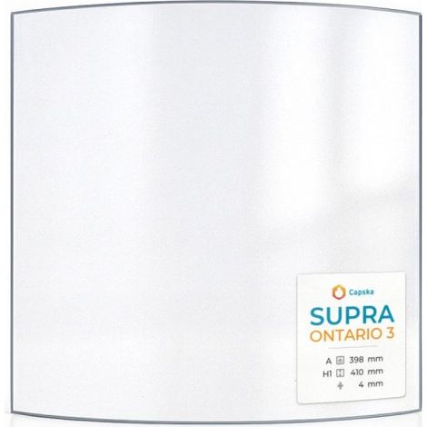 Vitre Supra ONTARIO 3 - Verre Courbe pour poêle à bois - 398 x 410 mm (A x H) - 4 mm