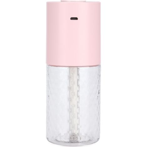 Humidificateur d'air USB portable silencieux avec lumière LED pour chambre et bureau - Rose (1/5)