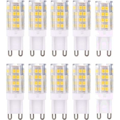 G9 LED Lampe Ampoules, Blanc Chaud 3000K 5W Lumiere équivalent aux ampoules halogènes de 40 W 420 lumens not dimmable, lot de 10 (1/4)