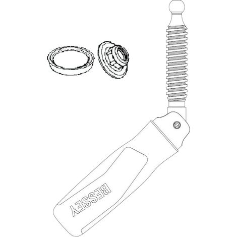 Bessey Klappgriff  inkl. wechselbarer  Druckplatte für  Ganzstahlschraubzwinge GZ  (Auslad. 120  mm) -  3101958