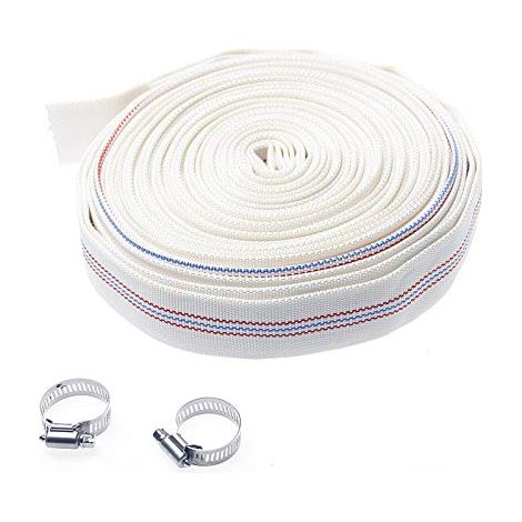 KATSU 20 m x 25 mm Odourless Discharge Hose with 2 Clips for Submersible Water Pumps and Other, Drainage Ponds, Garden Irrigation, Hot Tub, Pool or Suck, White 664325 (1/5)