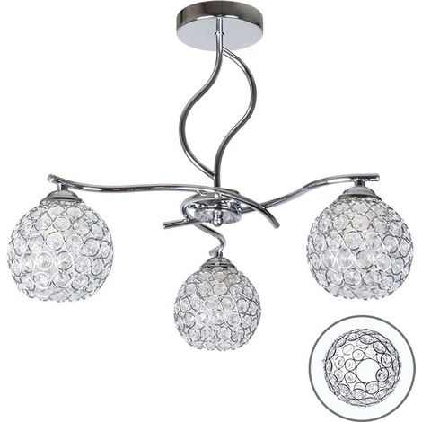 balbina lampada da soffitto de 3xe14 h.39xp.45cm cromo (1/3)