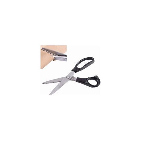Tijeras de coser para tela afiladas con bordes dentados y diseño de abanico (empaquetadas en una bolsa de plástico triangular de 5 mm) - Crezuo