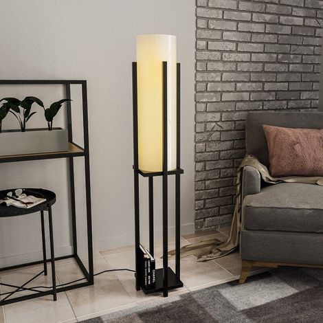 [GEBRAUCHT] B-Ware Opviq Stehlampe Stehleuchte Lampe 8125 schwarz weiß Metall Canvas Höhe 130 cm (1/2)