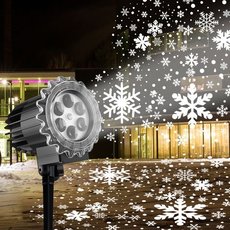 Lampe Projecteur de Flocon de Neige, Luce di Proiezione Extérieur Étanche 9w lumineux, Projecteur Lumière pour Décoration Arbre de Noël, Halloween, Fête, Vacances, Intérieur (1/5)