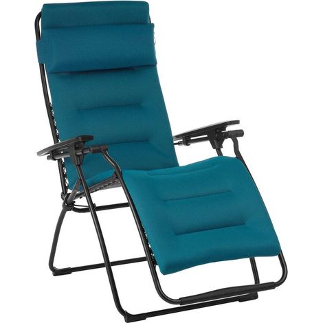 Gepolsterte Zero-Gravity-Relaxliege-Garten - Futura - AirComfort® - Blau Coral Blue - Lafuma Mobilier