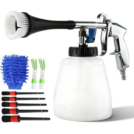 FENOPLASTICAPistolet de Nettoyage de Voiture, 60L 69,2Bar Kit de Nettoyage D'air Comprimé Pistolet de Lavage Portable Avec Buse, Serviettes, Gants, Brosses