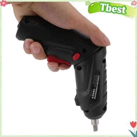 Tbest Tournevis électrique Tournevis sans Fil à Petite Batterie, Chargement USB, Ensemble Noir, Efficace pour jardin controle (1/5)
