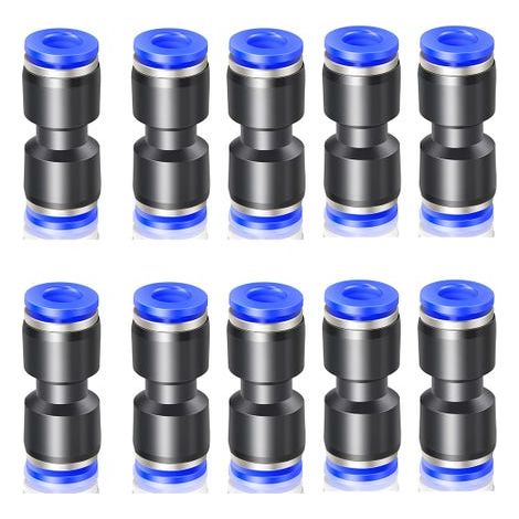 10 pezzi di raccordi a innesto rapido dritti blu da 4 mm di diametro esterno (PU-4)