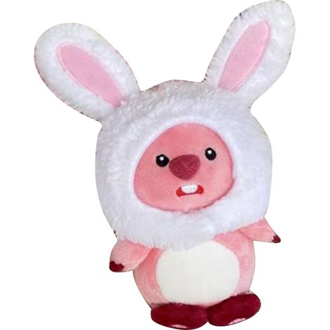 Lapin tête de lapin en peluche douce, adorable jouet multifonction pour décoration de chambre, voiture, sac à main ou porte-clés. (1/5)