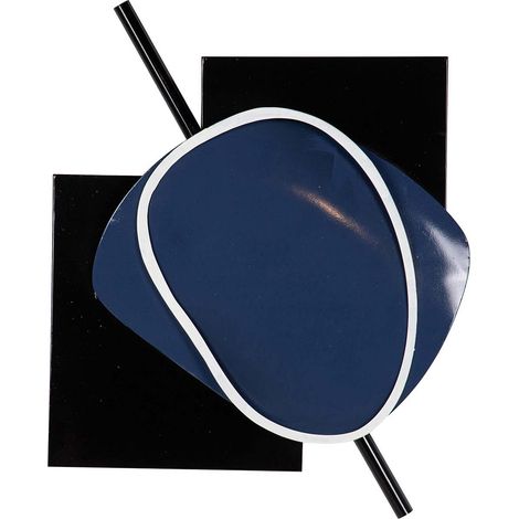 Schwarz Blau Metall Wanddekoration 66X6X81 Cm (1/5)
