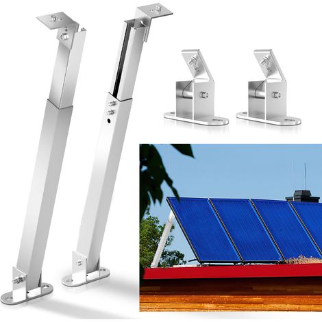 Wolketon Soporte para panel solar. 2 pares de soportes para módulo solar Soportes de montaje para panel solar inclinables