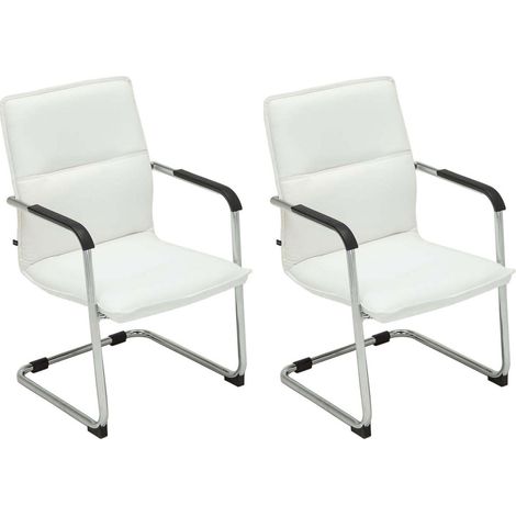 Set di 2 sedie cantilever Seattle in similpelle bianco (1/5)