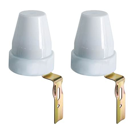 Electraline 92283 Interruttore Crepuscolare per Uso Esterno IP44, 2 Pezzi, Confezione da 2,Bianco (1/4)