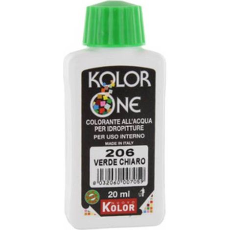 12 x COLORANTE KOLOR ONE 20 ML VERDE CHIARO 206