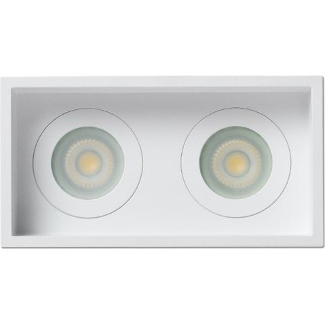 ACRE Empotrable de techo blanco cuadrado 2 luces IP44