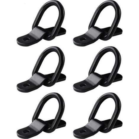 Sangles d'arrimage à anneaux en D, 6 attelages robustes pour camions, bateaux, kayaks. Vis inclus, capacité de charge 150 kg. (1/5)