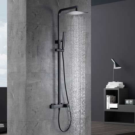 IMEX - columna ducha monomando con grifo negro