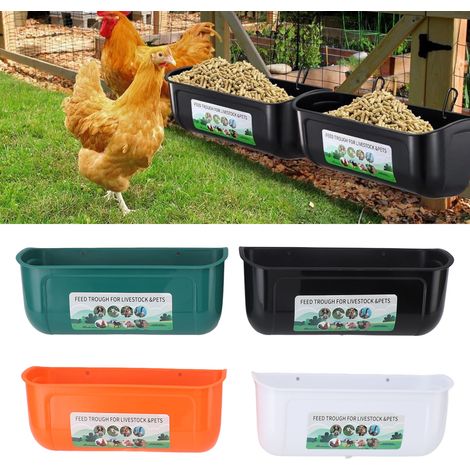 Comedero automático mural con barras – bandeja de PP de alta capacidad, 4 unidades, para animales de granja, ovejas y aves de corral. (1/5)