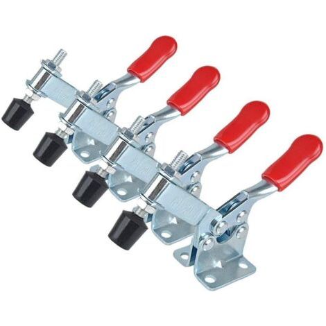 Sollbry Lot de 4 outils de serrage à bascule à main 90 kg Pince horizontale 201-B Outil à libération rapide (1/5)