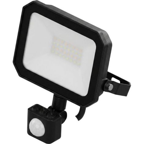 Projecteur LED Extérieur avec Détecteur 10W CCT IP65 Noir - 110 deg - Switch 3000-4000-6500K (1/5)
