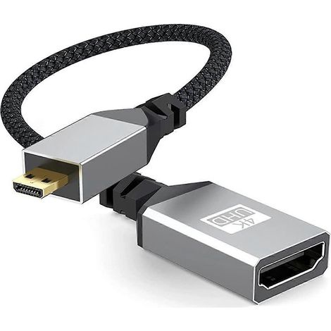 Câble miniature tressé 4K 60 Hz, adaptateur vidéo TV compatible Ultra HD, câble à fiche mâle, convient aux téléviseurs HD, ordinateurs portables et tablettes. (1/5)