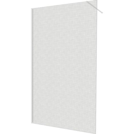 KINEDO - Paroi Douche Solo Design - Verre de 6 mm + Profilé Aluminium - Traitée Anti-Calcaire - Fabriquée en France - L.120 cm x H.200 cm - Verre avec décor effet tissage + Profilé Blanc (1/5)