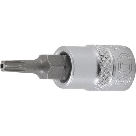 BGS Bit-Einsatz Antrieb Innenvierkant 6,3 mm (1/4") T-Profil (für Torx) mit Bohrung T15 - 2358 (1/2)