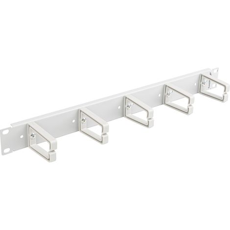 Lanberg - Panneau presse-étoupe pour armoire rack 19" blanc avec 5 anneaux 1U Lanberg AK-1202-S (1/3)
