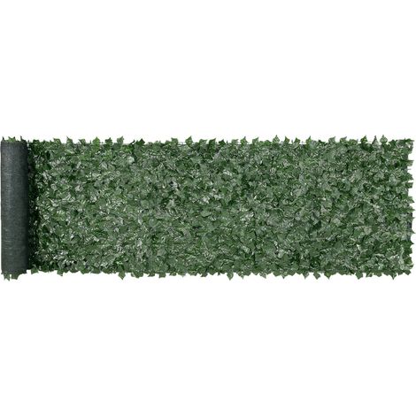 Haie Artificielle 99x401 cm, Brise-vue en Lierre Artificiel avec Support en Tissu Maillé et Fixations Renforcées, Clôture d'Intimité à Fausses Feuilles pour Jardin, Balcon, Terrasse et Cour (1/5)