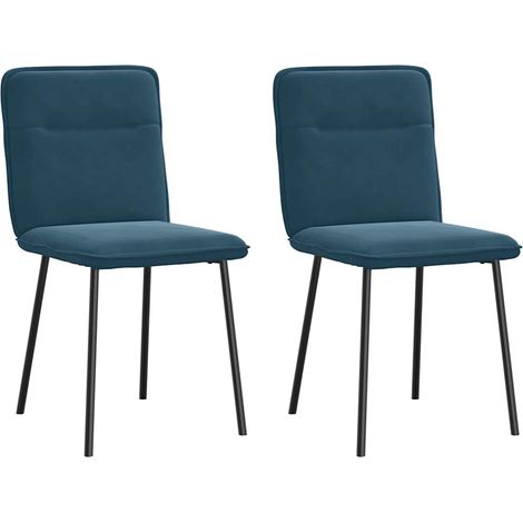 Esszimmerstühle 2 Stk. Blau Samt