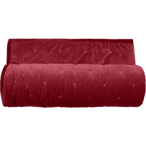 Couvre lit velours matelassé surpiqué "Gipsy" toutes dimensions Vent du sud - Gipsy Pourpre - 240 x 260 cm pour lit "King Size" - Gipsy Pourpre -