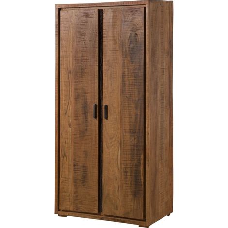 Garderobenschrank Akazie 88x45x180 natur lackiert BARK 118