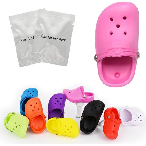 1 désodorisant de voiture en forme de chaussure, à clipser sur la grille d'aération, avec 2 recharges de pastilles parfumées solides. Accessoire de décoration et de parfum pour voiture, unisexe, rose.