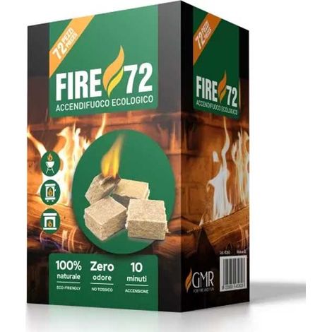ACCENDIFUOCO ECOLOGICO FIRE 72 CUBETTI