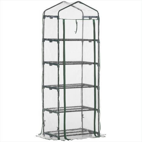 SunJet Serre de jardin, serre horticole, PVC avec étagères 5 niveaux - Réf. SXMSWEPB6MKF (1/5)