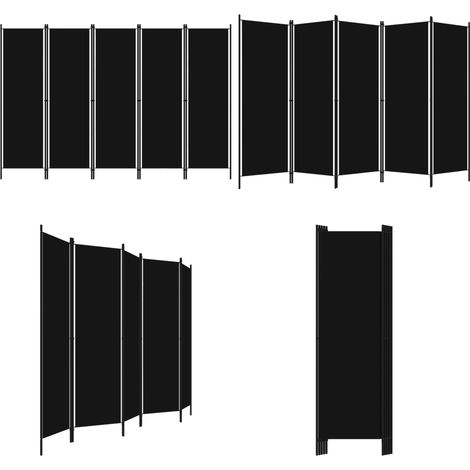 5-tlg. Raumteiler Schwarz 250x180 cm - Raumteiler - Zimmerabtrennung - Schiebetür - Gardine - Dekorationsgegenstand - Home & Living (1/5)
