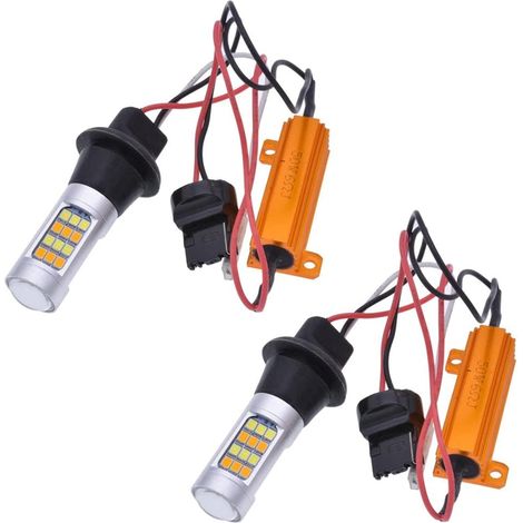 Indicatore di direzione a LED bianco e ambra T20 1156 1157 3157, 2835 42SMD, LED 12V (confezione da 2)