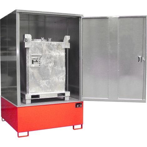 Bauer Gefahrstoff-Schrank GS-4, abschließbar, für max. 1x1000l IPC, Feuerrot