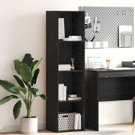 Bookcase Black oak 40 x 30 x 152 cm Engineered Wood vidaXL