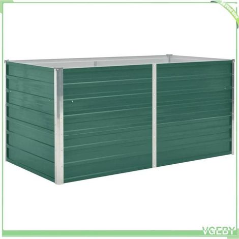 Jardinière surélevée - FAFEICY - 47010 - Acier galvanisé - 160 x 80 x 77 cm - Vert, protection anti-UV (1/5)