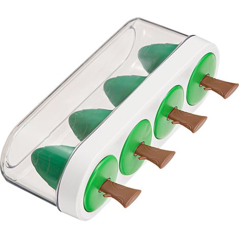 Eiscremeform in Wunschbaumform aus lebensmittelechtem Silikon, Werkzeug zur Herstellung von hausgemachten Zutaten, brauner Stab (1/5)