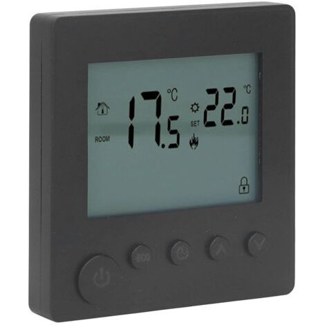 Thermostat intelligent 4500W, contrôle par bouton, chauffage de l'eau, pour la maison, le bureau, l'hôtel, AC90V à 240V, noir (1/5)