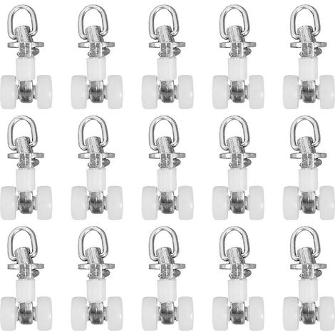 Poulies à double roue pour rail de rideau coulissant (lot de 60) (1/5)