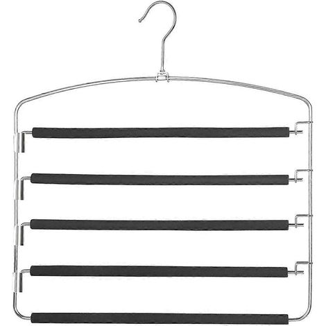 Cintres à pantalons à 5 niveaux en métal, non adaptés aux pantalons et autres vêtements. (1/5)